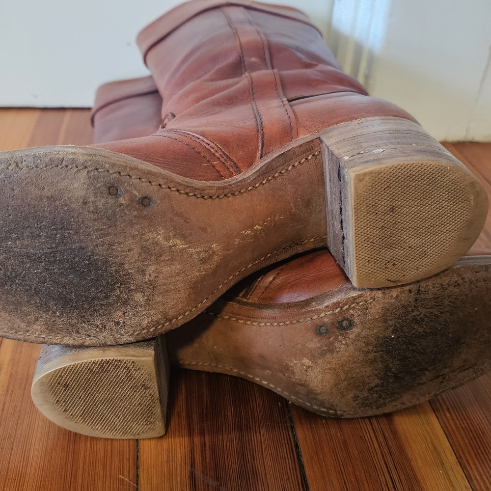 Vintage Frye Brown Cognac Campus Boots Size 9 Great Condition - Picture 9 of 11